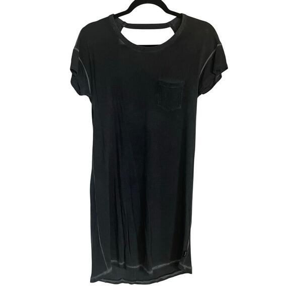 RVCA Dress Charcoal Black Open Back Casual T-Shirt Dress Women's Size Small - Picture 1 of 8